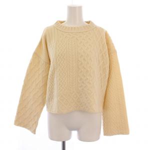 23AW ウールパターンニット ショートプルオーバー セーター 長袖 S 白 12023402702 /BM