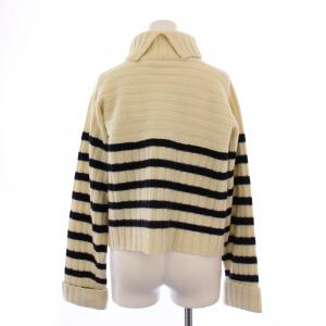 MACPHEE 23AW ラムカシミヤリブ タートルネックプルオーバー ニット セーター 長袖 S 白 黒 12023402670