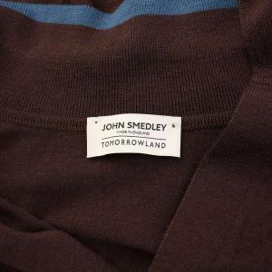 TOMORROWLAND JOHN SMEDLEY ニット セーター 長袖 スキッパー 無地 薄手 ウール S 茶 ブラウン /BB