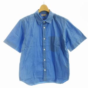 美品 マーガレットハウエル 20SS リネンシャツ 長袖 ブルー MARGARET HOWELLリネンシャツブルー