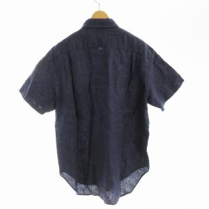 MARGARET HOWELL カジュアルシャツ 半袖 麻 リネン M 紺 ネイビー 579-0150532 /EE
