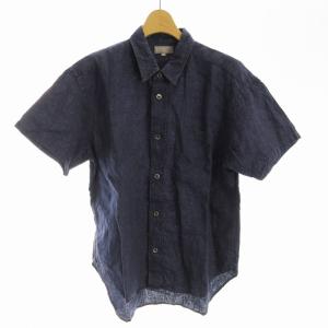 MARGARET HOWELL カジュアルシャツ 半袖 麻 リネン M 紺 ネイビー 579-0150532 /EE