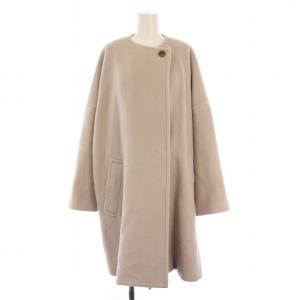 ノーカラーコート ロング アルパカ混 36 ベージュ 11-08-04-08703 /BM