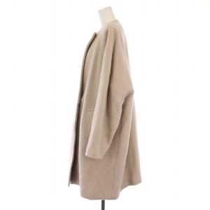 BALLSEY ノーカラーコート ロング アルパカ混 36 ベージュ 11-08-04-08703 /BM
