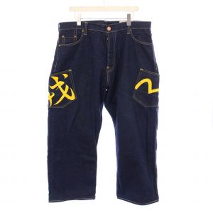 エビス ストレートパンツ カモメ シンチバック ロゴ 36W カーキ