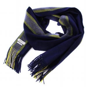 マフラー ストール 柄 カシミヤ 紺 /BM