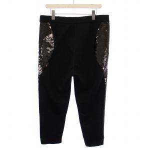 DSQUARED2 ジョガーパンツ イージー ウエストゴム ストレッチ スパンコール 装飾 切替 L 黒 ブラック /BB