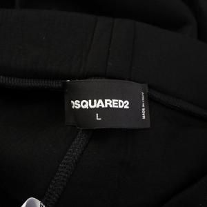 DSQUARED2 ジョガーパンツ イージー ウエストゴム ストレッチ スパンコール 装飾 切替 L 黒 ブラック /BB