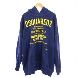 D2 HOODED SWEATSHIRT ロゴスウェットフーディー プルオーバーパーカー 長袖 ストレッチ
