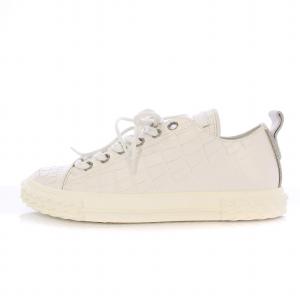 ローカットスニーカー シューズ 厚底 レザー クロコ型押し 41 白 ホワイト /BB