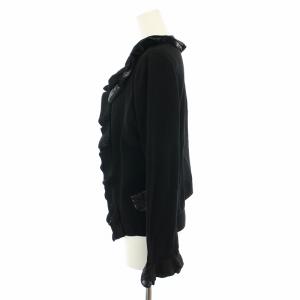 TO BE CHIC アンサンブル ニット セーター 長袖 ニットカーディガン 長袖 フリル スパンコール 2 黒 ブラック