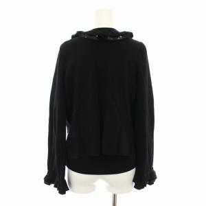 TO BE CHIC アンサンブル ニット セーター 長袖 ニットカーディガン 長袖 フリル スパンコール 2 黒 ブラック