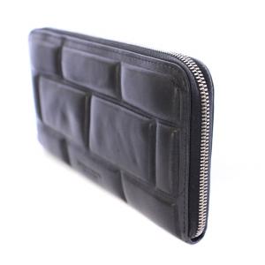 BOTTEGA VENETA 長財布 ラウンドファスナー ブロック パデット ブラック