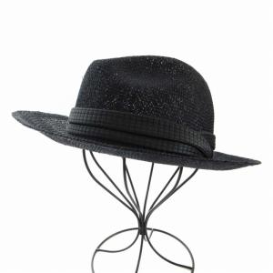 麦わら帽子 ハット 絹 シルク 紺 ネイビー JUN01402 /RO