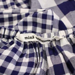 mina perhonen maaスカート チェック柄 シルク混 F ネイビー