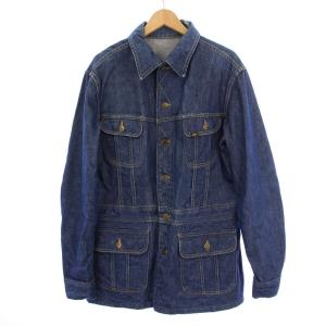 JEANS 70s ベルギー製 カバーオール デニムジャケット アウター ステンカラー ミドル丈 青 ブルー