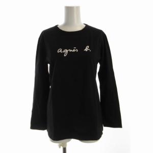 Tシャツ カットソー ロゴ プリント 長袖 2 黒 ブラック 0330S137 /RO