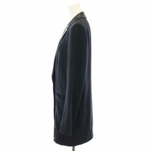BEIGE 21SS テーラードジャケット ダブル アウター フェイクレザー 4 紺 ネイビー 黒 ブラック JKCWIM0709