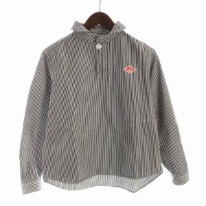 カジュアルシャツ ロゴ 刺繍 長袖 34 グレー 白 ホワイト 15A-WS-009 /RO