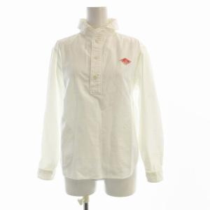 丸襟オックスフォード プルオーバーシャツ ブラウス ロゴ 長袖 34 白 ホワイト JD-3564 /RO