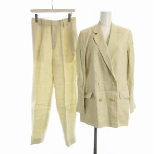 スーツ セットアップ テーラードジャケット スラックスパンツ 麻 リネン 2 ベージュ B0281CFJ124