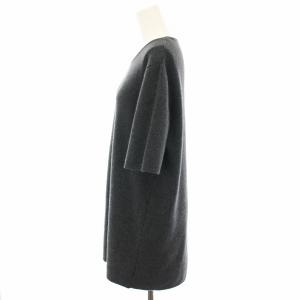 Max Mara ニット セーター チュニック丈 半袖 ヴィンテージ アンゴラ混 L チャコールグレー /YT