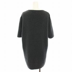 Max Mara ニット セーター チュニック丈 半袖 ヴィンテージ アンゴラ混 L チャコールグレー /YT