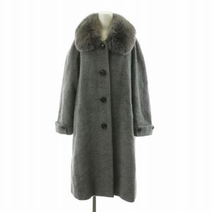 コート アウター ロング フォックスファー アンゴラ混 ヴィンテージ 11 グレー /NQ