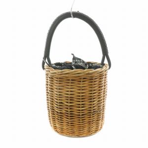 UNITED ARROWS かごバッグ バスケット ハンドバッグ 紅籐 ペイズリー ブラウン ブラック /NQ