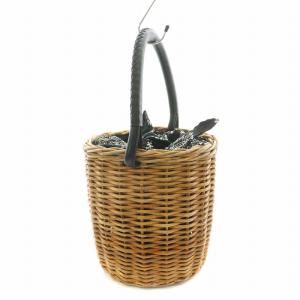 UNITED ARROWS かごバッグ バスケット ハンドバッグ 紅籐 ペイズリー ブラウン ブラック /NQ