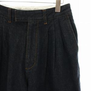Adam et Rope' HOMME 23AW デニムパンツ 3タック ワイド スラックス ジーンズ S インディゴ GMS-13080