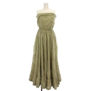 草原の夢ドレス ワンピース ロング ベアトップ マキシ丈 薄緑 /YM