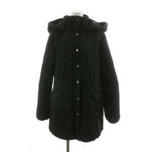 ダウンコート キルティング アウター ロング フーディー 44 ブラック /NQ