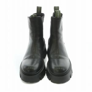 FABIO RUSCONI サイドゴアブーツ トラックソール ショート CERVO NERO レザー 39 ブラック PAMELA1343