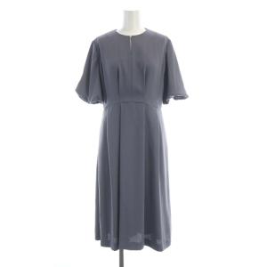 24SS エフォートレスダブルクロス バルーンスリーブ ワンピース ミモレ ロング 五分袖 32 小さいサイズ