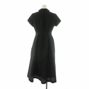 KUMIKYOKU 組曲 24SS ジャガードドレス ワンピース フレアロング 半袖 S2 ブラック OPW2CM0944 /NQ