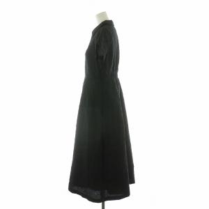 KUMIKYOKU 組曲 24SS ジャガードドレス ワンピース フレアロング 半袖 S2 ブラック OPW2CM0944 /NQ