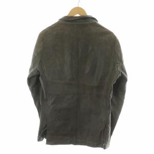 EPOCA テーラードジャケット ライダース レザー 革ジャン 羊革 本革 48 ブラウン M1E99-517-08