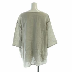 JURGEN LEHL シャツ ブラウス 麻 リネン混 ビックシルエット 五分袖 M グレー J0112FB833 /RO