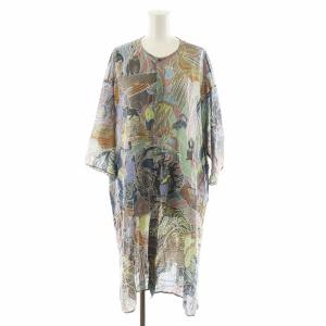 シャツ ブラウス 総柄 M マルチカラー