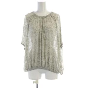 ニット セーター プルオーバー 麻 リネン 半袖 M グレー J0182UB641 /RO