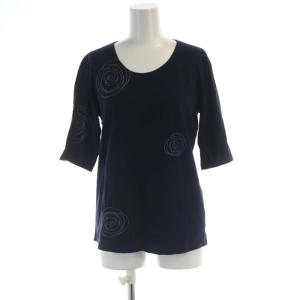 Tシャツ カットソー 刺繍 五分袖 L 紺 ネイビー J0147UB001 /RO