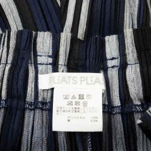 PLEATS PLEASE ISSEY MIYAKE イッセイミヤケ イージーパンツ ストライプ柄 2 グレー ネイビー ブラック PP81-JF524