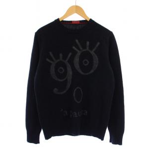 ニット セーター 長袖 クルーネック カシミヤ M 紺 /BM