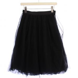 チュールスカート ひざ丈 34 黒 5744100 /BM