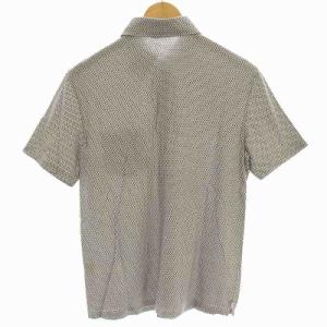 ISAIA 半袖 シャツ 総柄 ドット S 白 黒 /G