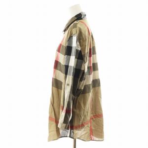 BURBERRY BRIT ノバチェック シャツ ブラウス 七分袖 コットン XL ベージュ /AN42