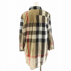BURBERRY BRIT ノバチェック シャツ ブラウス 七分袖 コットン XL ベージュ /AN42