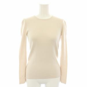 カシミヤニット セーター クルーネック 長袖 パフスリーブ 1 ベージュ 6513-106-0517 /YT