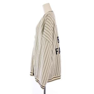 BAUM UND PFERDGARTEN MILANO KNIT CARDIGAN ニット カーディガン 長袖 Vネック ストライプ柄 ロゴ M